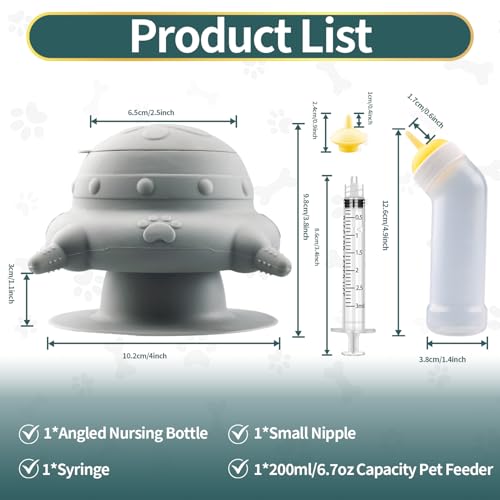 image for Xuanda Pet Nursing Kit, Puppy Milk Feeder Bottle, Silicone Feeding Nip