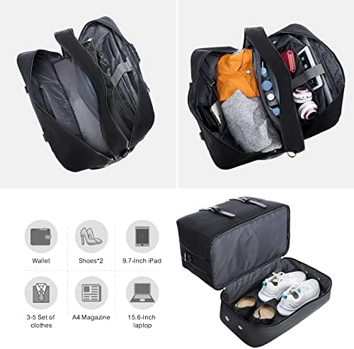 LOVEVOOK Travel Bags for Women Leather Duffle Bags for Men with Lock, Large Overnight Weekender Bag with Separate Shoe Compartment & 15.6 Inch Laptop Compartment,Stylish Carry On Bag with Toiletry Bag 4 LOVEVOOK Travel Bags for Women Leather Duffle Bags for Men with Lock, Large Overnight Weekender Bag with Separate Shoe Compartment & 15.6 Inch Laptop Compartment,Stylish Carry On Bag with Toiletry Bag