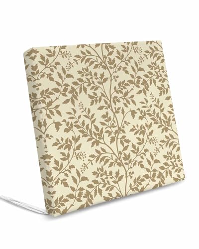 Homechoid Botanical Beige Indoor Outdoor Couch Cushion Covers Replacement 2 Pack, Country Pastoral Floral Flower Leaf Plant Waterproof Chair Sofa Seat Cover with Ties 22x22x4