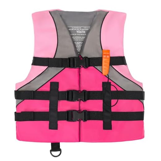 Leader Accessories Youth USCG Approved Life Jacket Vest Boating Vest (Pink)