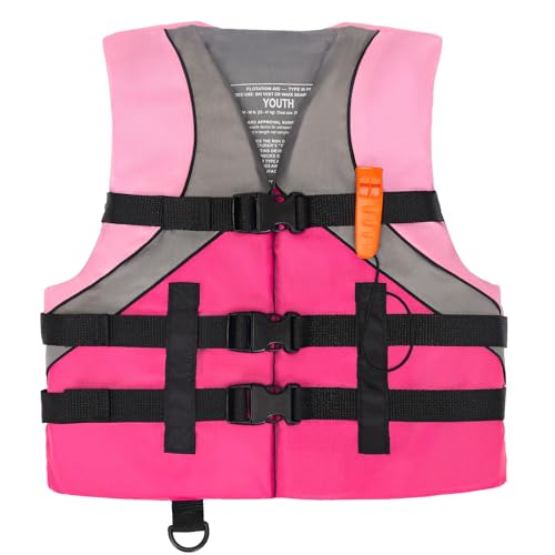 Image of Leader Accessories USCG Approved Life Jacket Vest for Youth 50-90 lbs