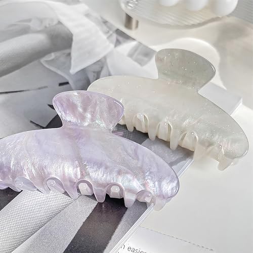 Pinza de cabello francesa blanca mediana para mujer miniatura 6