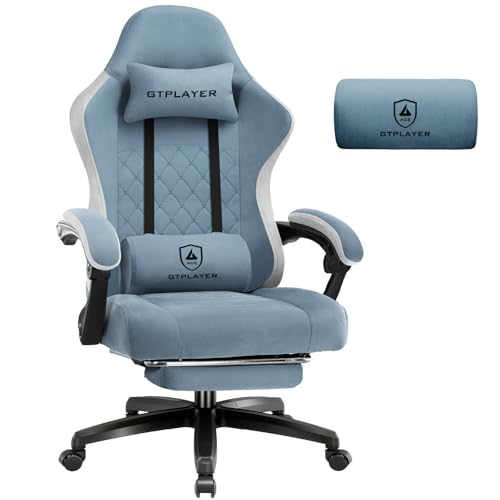 GTPLAYER Gaming Stuhl Stoff, Gaming Sessel mit Taschenfederkissen, ergonomischer...
