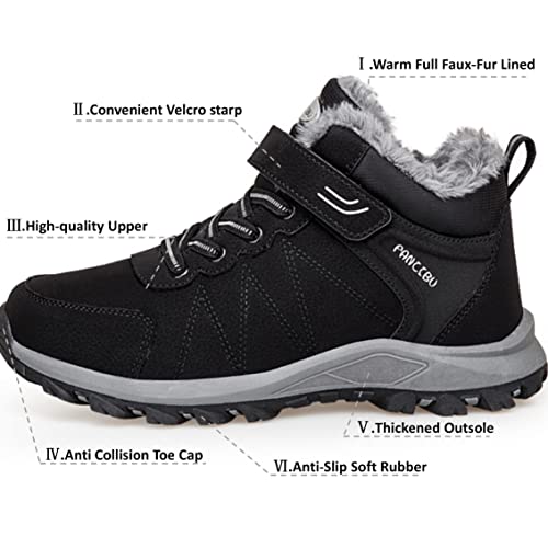 MAIZUN Womens Winter Snow Boots Fur Lined Winter Ankle Boots Outdoor Hiking Walking Trekking Shoes3