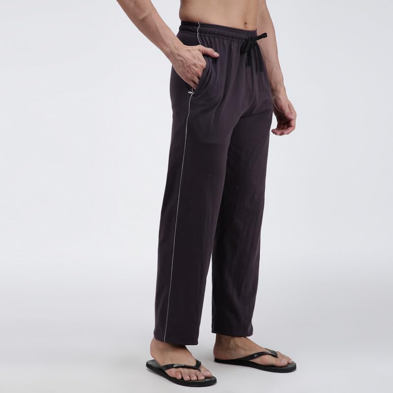 Image of Amul Comfy Men's Track Pant | Super Combed Cotton Rich Blend | Adjustable Drawstring Closure | Slim Tailored Fit | Soft Comfortable Everyday Bottom Wear | Color May Vary (Pack of 1)