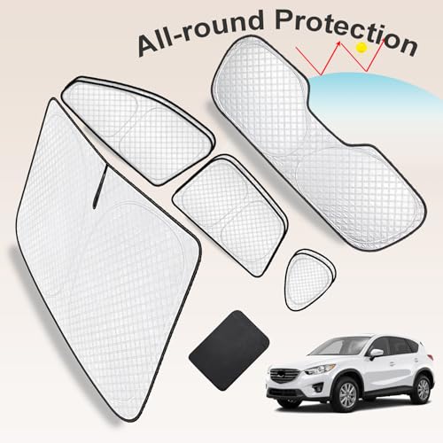 Image of KMF 8pcs Thicken Full Sun Shades for Mazda CX-5 Accessories 2013-2016,Windshield Sunshade Privacy Car Window Covers for Side Rear, UV Block and Blackout for Car Camping Outdoor