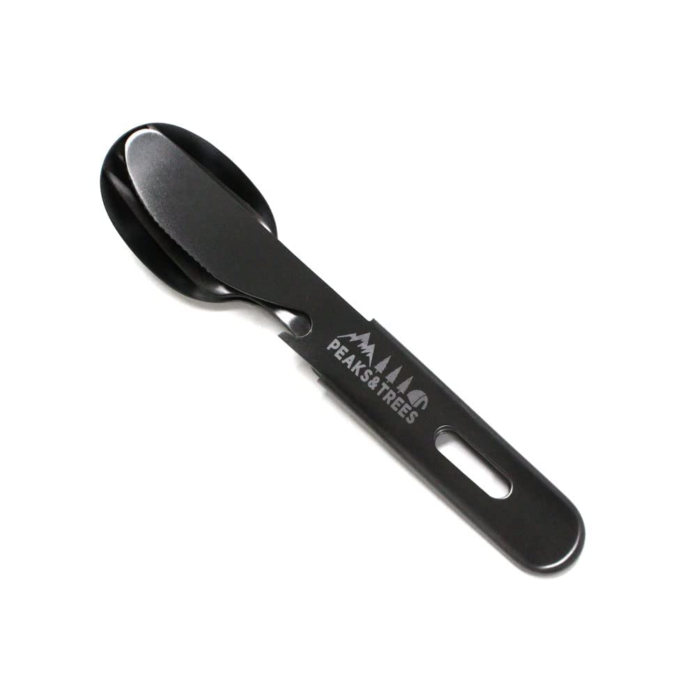 Amazon.co.jp: PEAKS&TREES アウトドア キャンプ カトラリー 黒