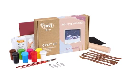 Jovi - Diy Air Dry Window Landscape Craft Kit With White Air Dry Clay + Paints And Tools (2704)