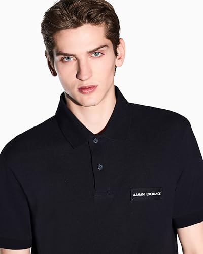 Polo Homme Armani Exchange Noir Coupe Ajustée Manches Courtes - 3