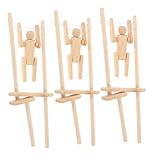 Poupées figurines en bois : améliore la coordination œil-main : les figurines retournées nécessitent des précis, améliorant la coordination œil-main, figurines d'action inachevées à faire soi-même