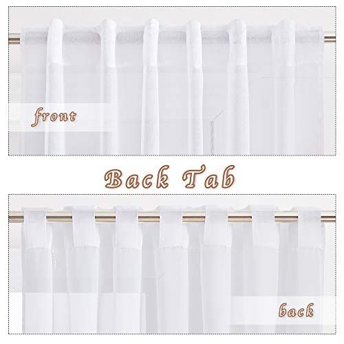 Nicetown White Window Sheer Curtain Panels - Window Treatment Rod Pocket And Back Tab Voile Sheer Curtains For Patio/Villa/Wedding/Sliding Door (Set Of 2, 54 Wide X 95 Inch Long) #TOP3
