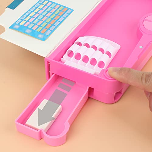Image of Minache Multifunction Pencil Case Pencil Box with 2 Compartments Cartoon Pattern Stationery Set with Pop Out Scissors and Pencil Sharpener, 7483+Style 5, bh-07483-05AD