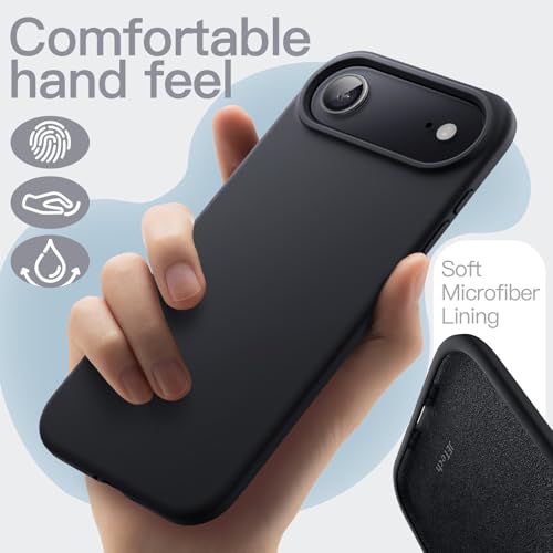 Image of JETech Liquid Silicone Case for iPhone Air, Silky Soft Touch Full-Body Protection, Anti-Scratch Shockproof Phone Cover with Microfiber Lining, 6.5-Inch Display (Black)