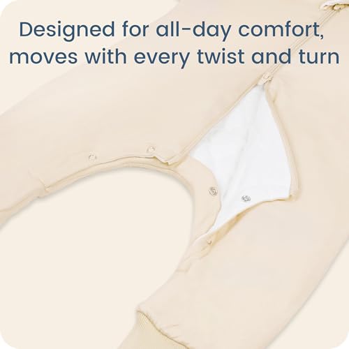 Image of Baby Sleep Sacks with Feet, 1.0 TOG Long Sleeve Wearable Blanket for 0-6M Infants & 2T-4T Toddlers, Soft and Cozy