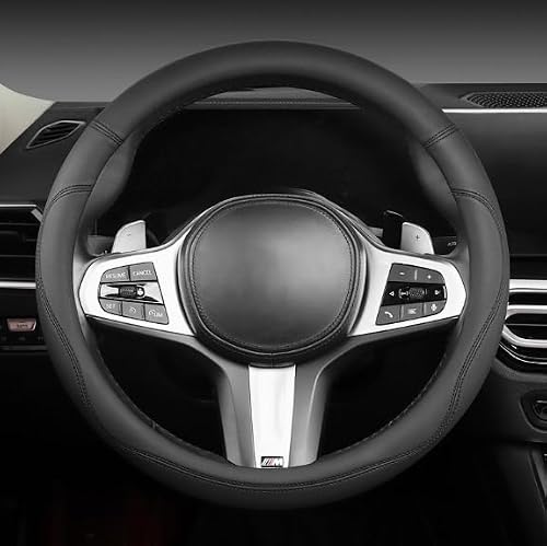 SHUHUAKUAJING Car Steering Wheel Cover for Jaguar XE Sedan 2015-2024, Handgrip Protector Anti Slip Breathable Cushioning Wheel-Sleeve Decoration Wrap,A
