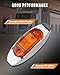 cciyu 10pcs 6LED Amber LED Trailer Marker Light w/Chrome Bezel Side Marker Lights Assembly Indicator LED Universal Truck Trailer Boat Car RV