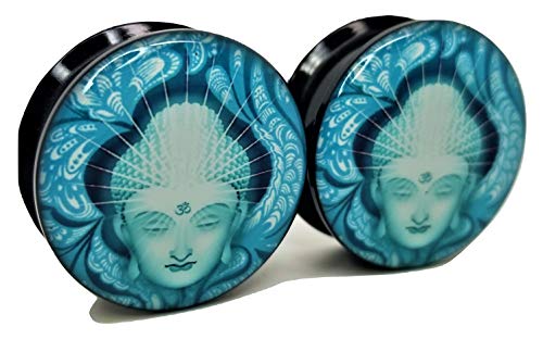 Higher Power Buddha Ear Plugs - Acrylic Screw-On - 10 Sizes Pair*