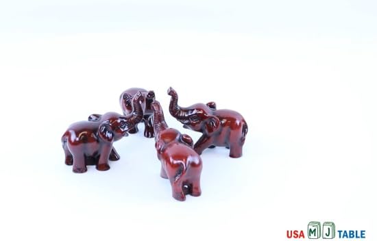 We Pay Your Sales Tax Set of 4 Feng Shui Red Elephant Statues Wealth Lucky Figurines Home Decor Housewarming Congratulatory Gift (A10267)
