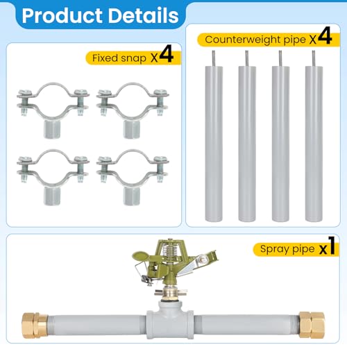 Chaoos Rooftop Sprinkler for Wildfire Protection-Fire Sprinkler Head Prevent Wildfires from damaging Homes-Roof Sprinkler Adjustable Spray and Bracket Angle Suitable for All Roofs-Year-Round Safety