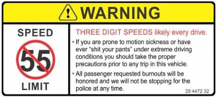 Slap-Art Warning Three Digit speeds Every Drive Funny Joke JDM Vinyl Decals Bumper Stickers