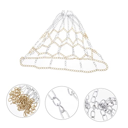 Gafoki Basketball Net Chain Chain Basketball Net Outdoor Basketballs Metal Basketball Net Galvanized Steel Chain Net Heavy Duty Basketball Net Basketball Net Replacement School Accessory #TOP4