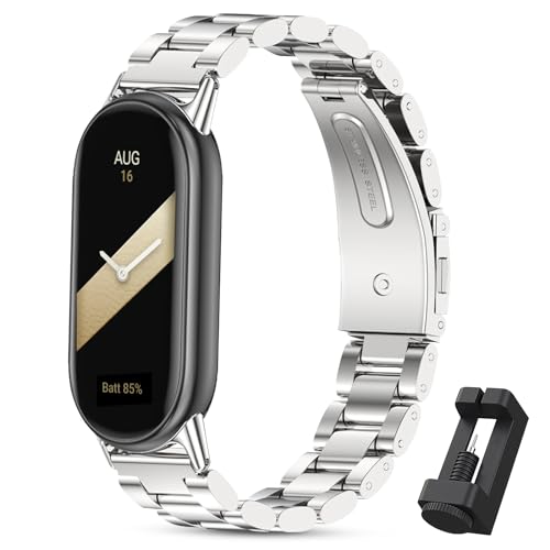 Bracelet Métallique Compatible avec Xiaomi Mi Band 10, 9 et Xiaomi Band 8