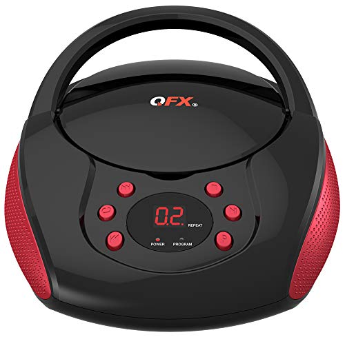 QFX J-24-RD Portable Am/FM Radio with CD Player - Red