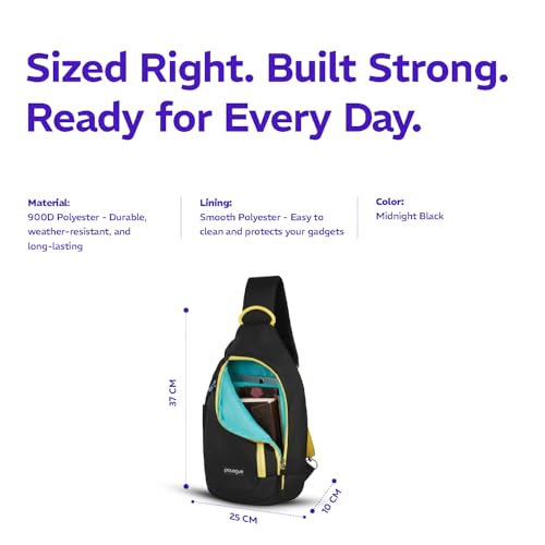 Image of Provogue Bolt Crossbody Bag for Men and Women, Sling Bag, Small Backpack, Multi-pocket Bag for Travel, Chest Bag with 8 inch Tab Pocket, One Side Shoulder Bag