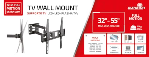 Superior Electronics SUPSTV003 Supporto Tv da Parete Orientabile da 32'' a 55'' - 9