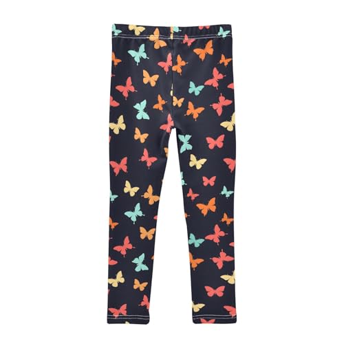 Rainbow Colored Butterflies Girls Leggings Soft Stretch Workout Yoga Dance Pants for Kids Casual Tights2