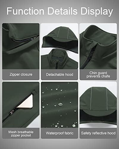 Image of CREATMO US Men's Casual Lightweight Warm Thin Outerwear Vest Windbreaker Sleeveless Jacket With Removable Hood