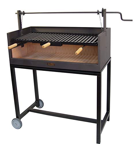IMEX EL ZORRO Barbacoa con Ladrillo Refractario y Parrilla Esmaltada, 90 x 45 x 102 cm