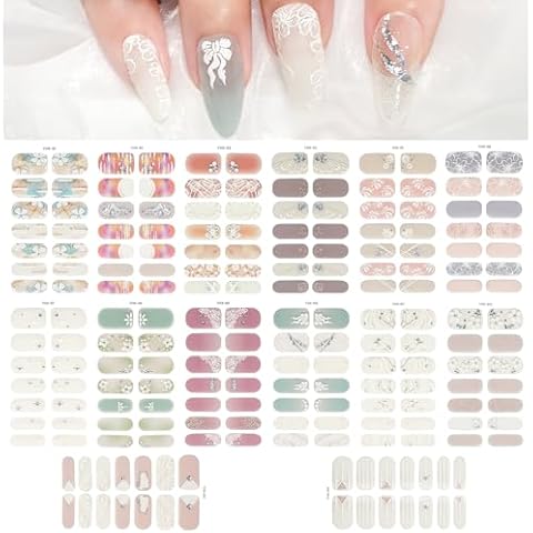 MWOOT 14 Sheets 3D Nail Art Stickers, Nail Strips Wrap, Sticker Nails Design Nail Decal, Flower Nail Stickers Stick on Nails for Women, Fingernail Stickers Decoración de Uñas, Cute Floral Nail Decals Cover