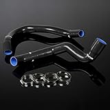 PIT66 Silicone Radiator Hose Kit,Compatible with 91-01 Jeep Cherokee XJ 4.0L l6 Black with Clamps