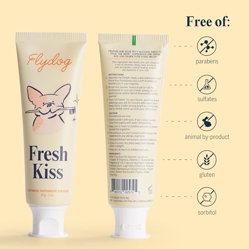 Image of Fresh Kiss Enzymatic Dog Toothpaste All Flavors Set - Vet Approved Organic Fomula, Tartar Remover for Dogs, with Toothbrushing Calendar & Guide, Chicken & Coconut & Mint & Peanut Butter