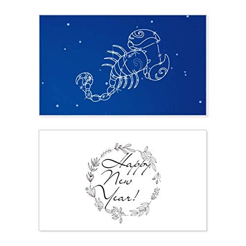 Tarjeta conmemorativa de Año Nuevo para amantes del zodiaco y Escorpio