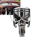 BNMGH Shift Knob Made from Motorcycle Piston, Stainless Steel Skull and Crossbones Shape Shifter Stick Knob Car Shift Head Shifting Lever Handle Fit Most Automatic Manual Vehicle 2022 New(A)