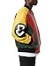 EASTIFIED Mens 8 Ball Pool Billiard Bomber Lightweight Casual Stylish Fashion 80s 90s Retro Zip Up Faux Leather Jacket (3X-Large, Red Yellow Green)