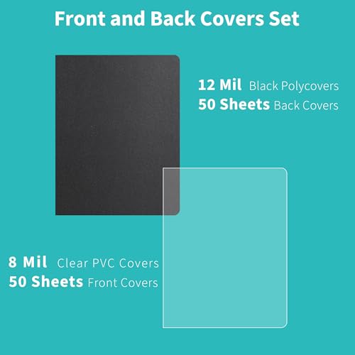 Image of Binditek 20 Mil Binding Covers, 8.5x11 Inches, Semi-Transparent, 50 Pack