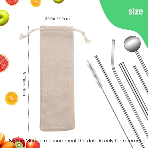 20 Bolsas Portátiles de Algodón y Lino para Pitillos miniatura 3
