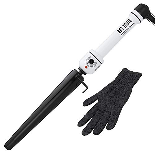 HOT TOOLS Professional Nano Ceramic Extra Long Tapered Curling Iron for Shiny Curls, 3 4 to 1 1 4 Inches