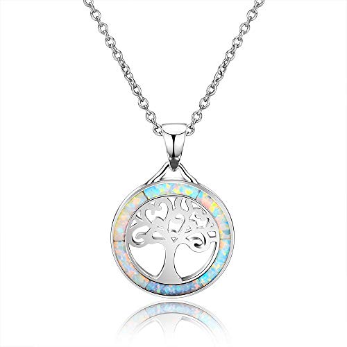 Collier en opale de feu bleue et argent sterling 925 de haute joaillerie