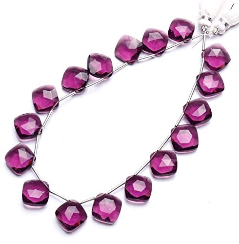 LKBEADS 17 pcs strand of gem african amethyst quartz 11mm cushion faceted beads for DIY jewelry making. african amethyst quartz beads strand
