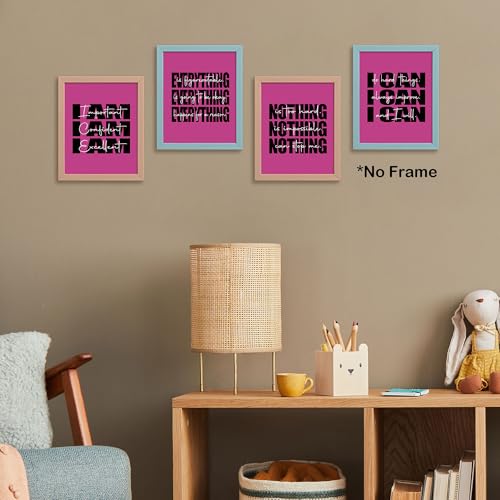 Pósteres inspiradores TLESKE rosa intenso sin marco para decoración de dormitorios 5