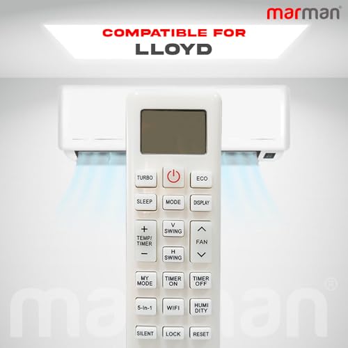 Image of marman Compatible with Lloyd AC Remote Original Model 253 Suitable for 1 | 1.5 | 2 Ton Split and Window Air Conditioner - Match Remote Key by Key with Existing Remote Control