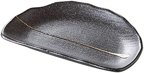 せともの本舗 Set of 10, Black Glaze Ichiren Mini Half Moon Plate, 6.5 x 4.2 x 0.8 inches (16.5 x 10.6 x 2 cm), 6.3 oz (187 g), Baking Dish, Restaurant, Inn, Japanese Tableware, Commercial Use