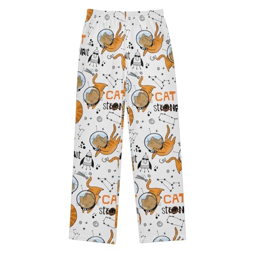 Cute Cat in Space Boys Pants for Kids Jogger Pants with Pockets S-XL