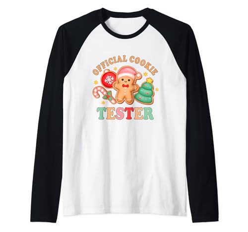 Official Cookie Tester Christmas Couples Matching Toddler Raglan Baseball Tee