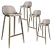 AltoBuy TIAM - Lot de 4 Tabourets de Bar Tissu Beige