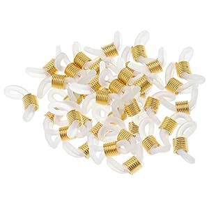 Dailymall 50 Stks Rubber Connectors Ends Brillen Houder Reparatie Ketting Cord Loop – Goud, zoals beschreven
